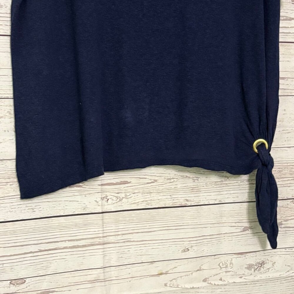 Michael Kors Navy Short Sleeve with Knot Detail XL - Picture 4 of 7